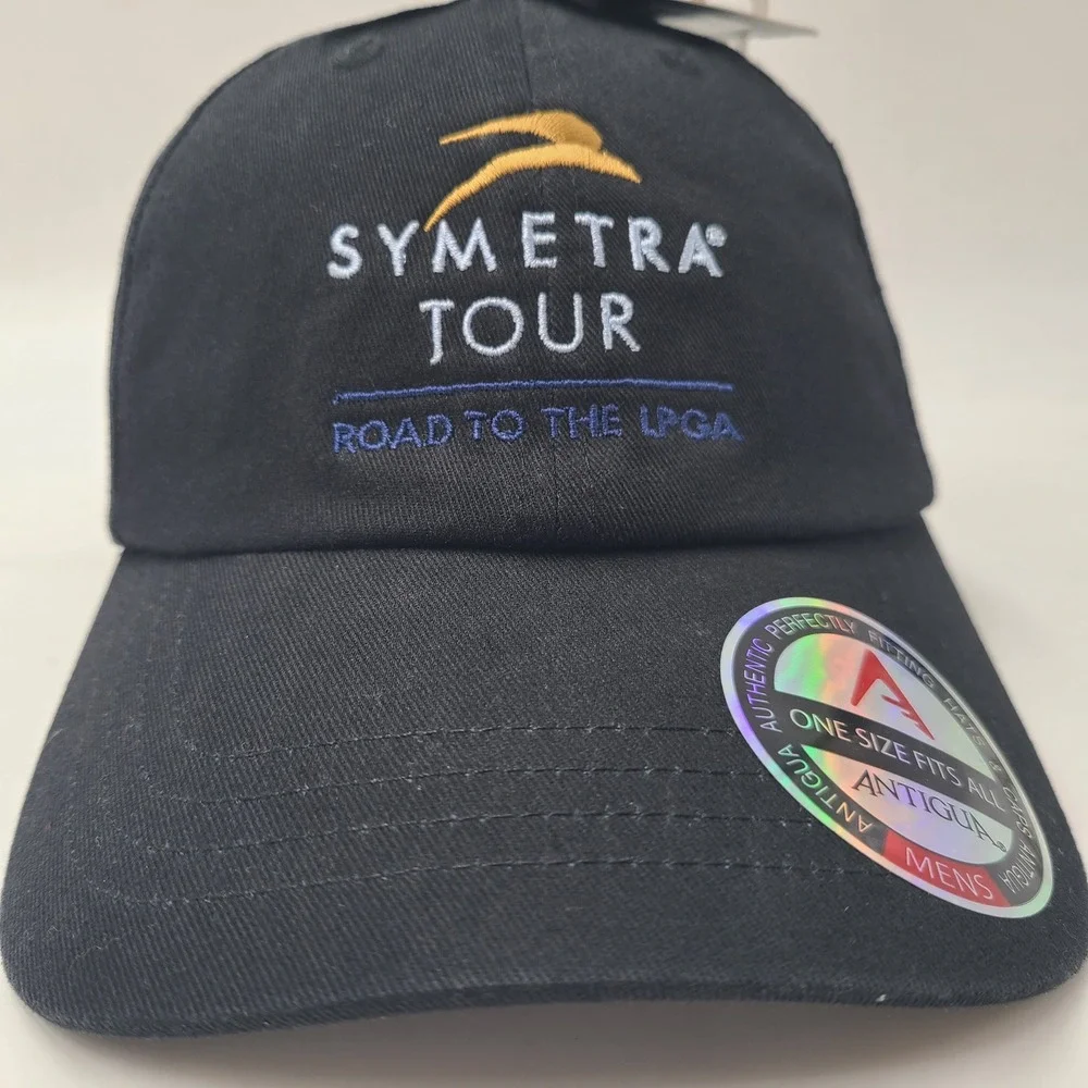 Symetra Tour Hat Strapback Antigua Black Gold Road to the LPGA Golf Casual Men